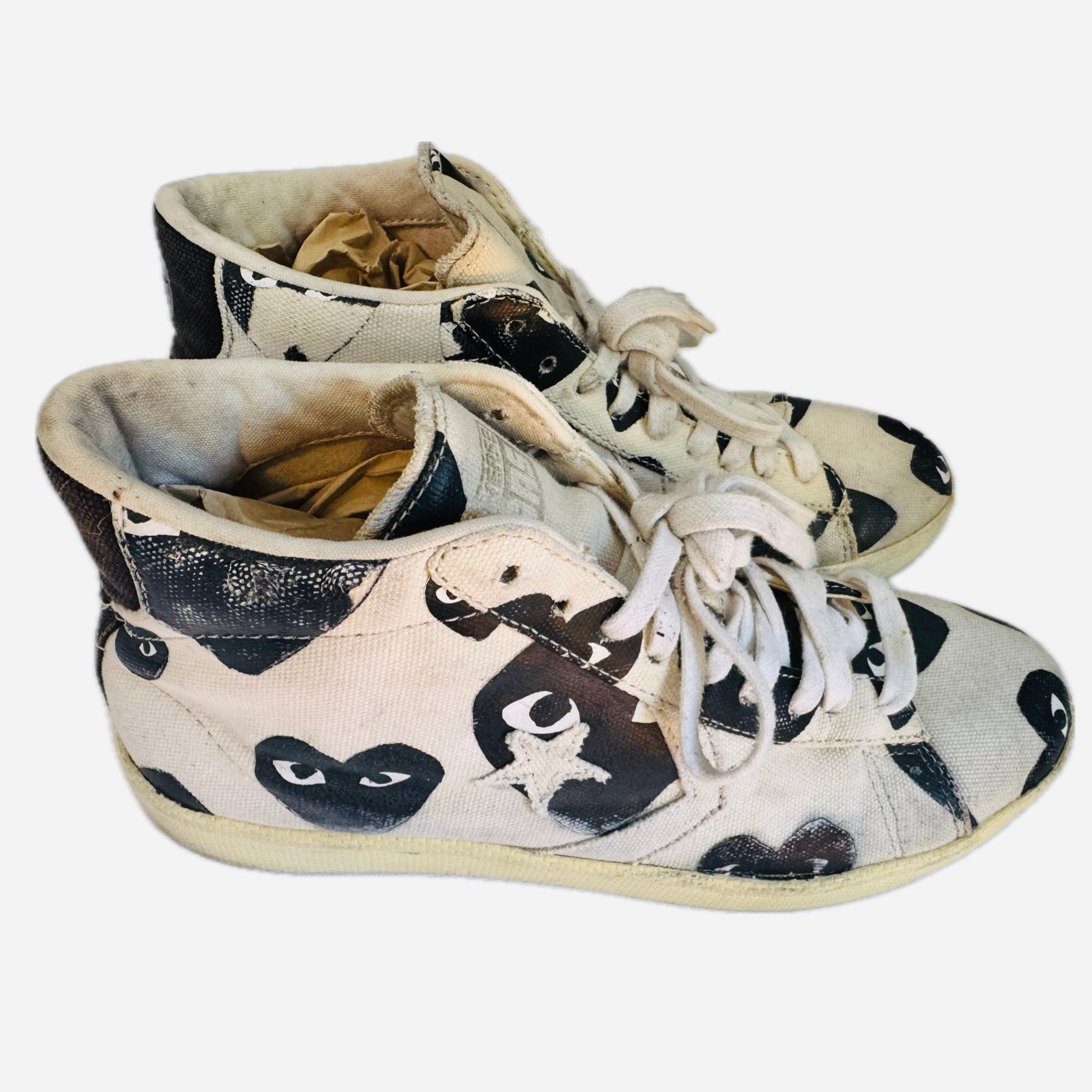 CONVERSE x COMME des GARSONS Play CDG Hi PRO HEART- WHITE CANVAS