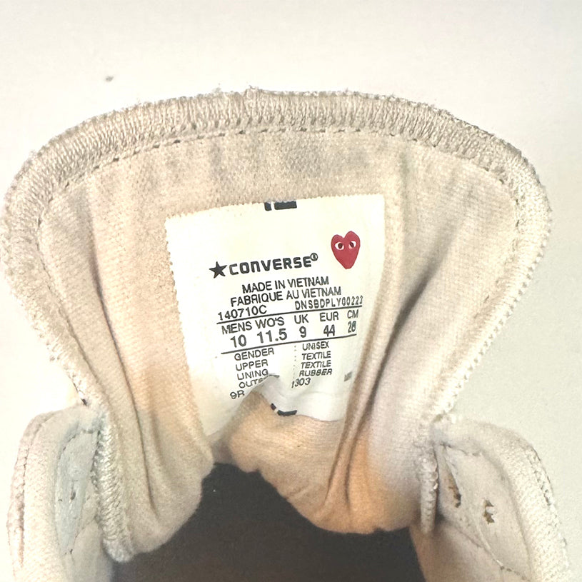CONVERSE x COMME des GARSONS Play CDG Hi PRO HEART- WHITE CANVAS
