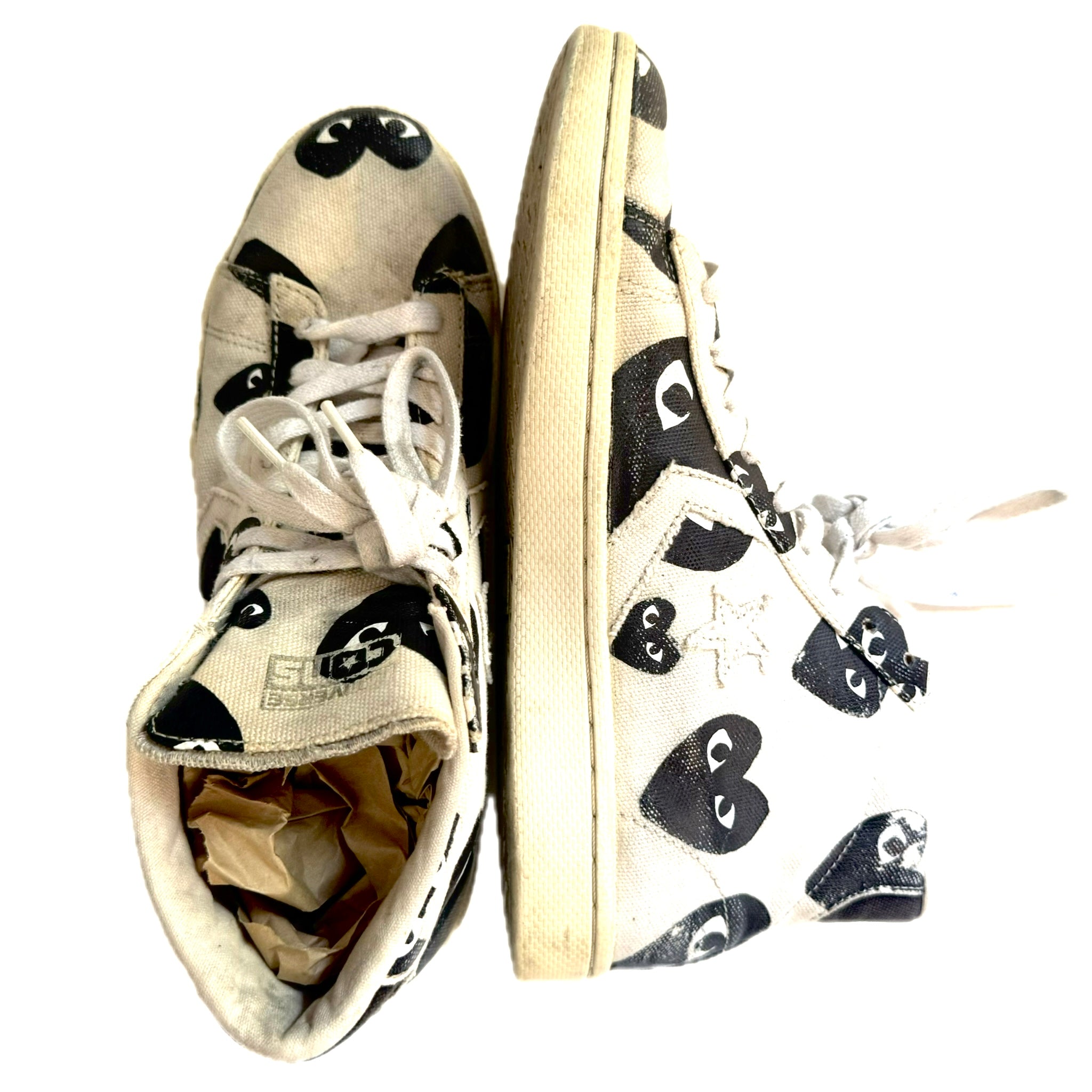 CONVERSE x COMME des GARSONS Play CDG Hi PRO HEART- WHITE CANVAS