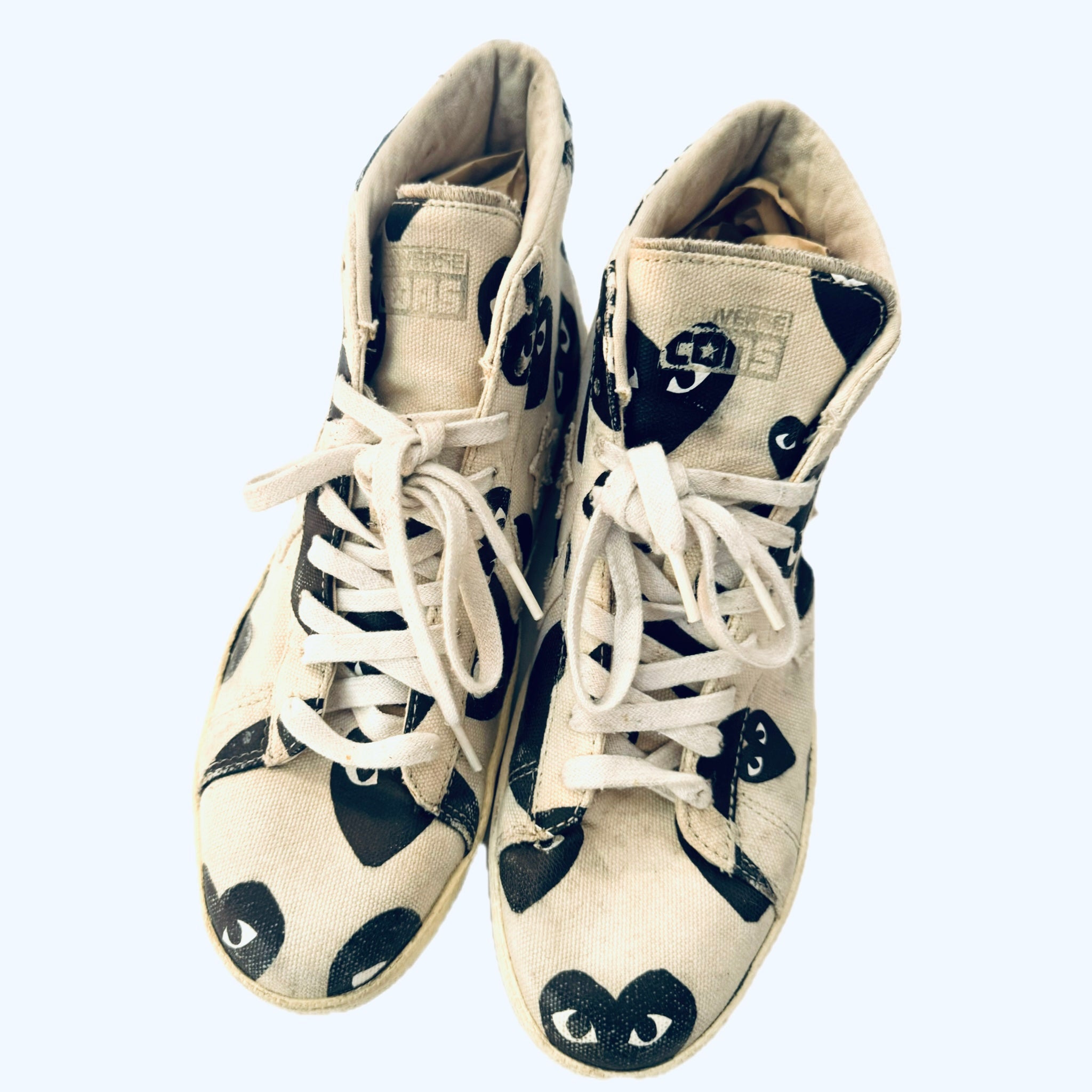CONVERSE x COMME des GARSONS Play CDG Hi PRO HEART- WHITE CANVAS
