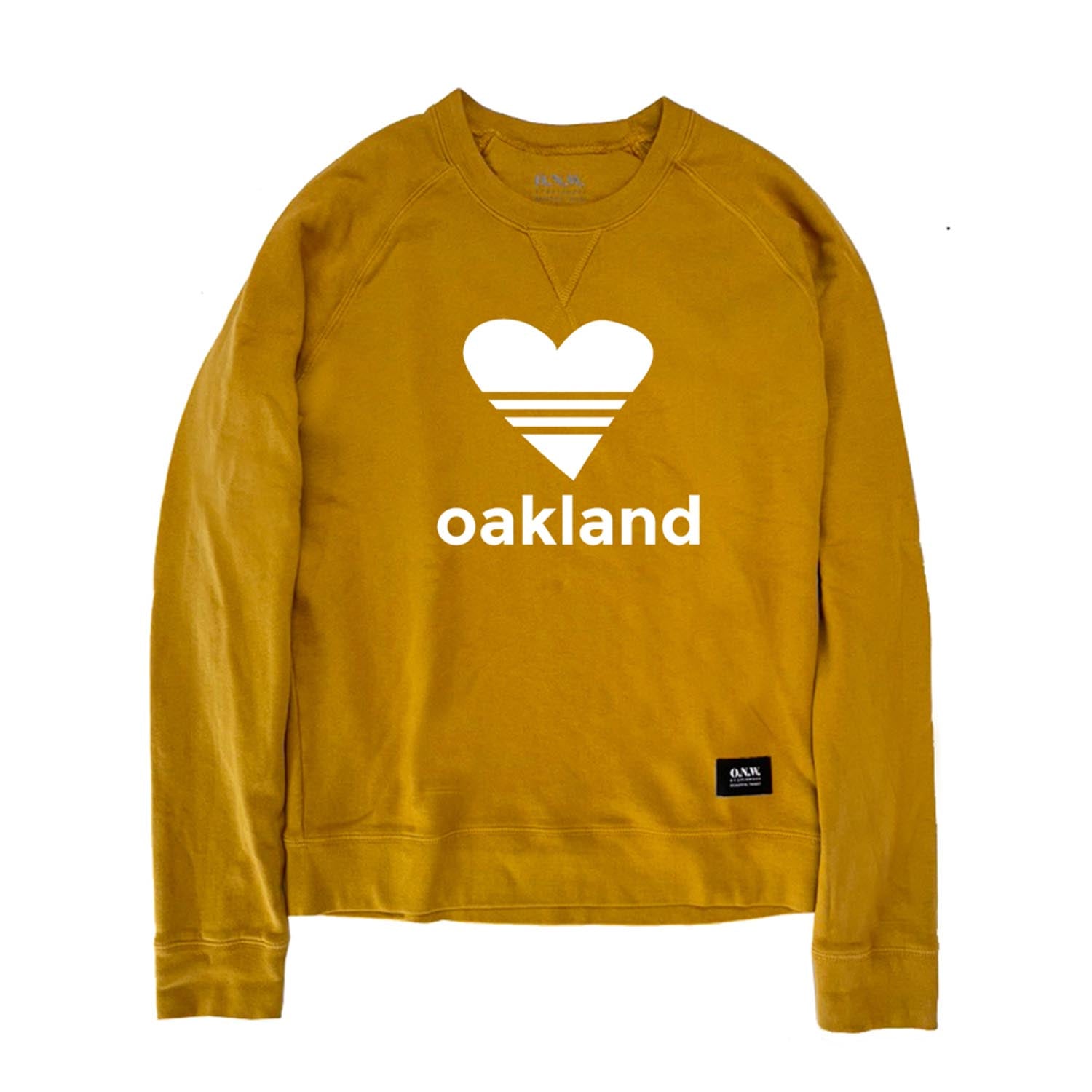 O.N.W. HEART CREW NECK SWEATSHIRT - CURRY YELLOW