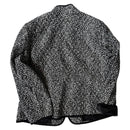 QUILTED BLACK N WHITE DOT JACKET - FULL ZIP FRONT