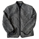 QUILTED BLACK N WHITE DOT JACKET - FULL ZIP FRONT