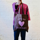 O.N.W. LIFE IS A JOURNEY TOTE BAG - BROWN