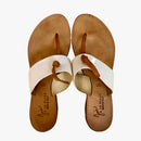 LEATHER BEACH SANDALS - BROWN / WHITE