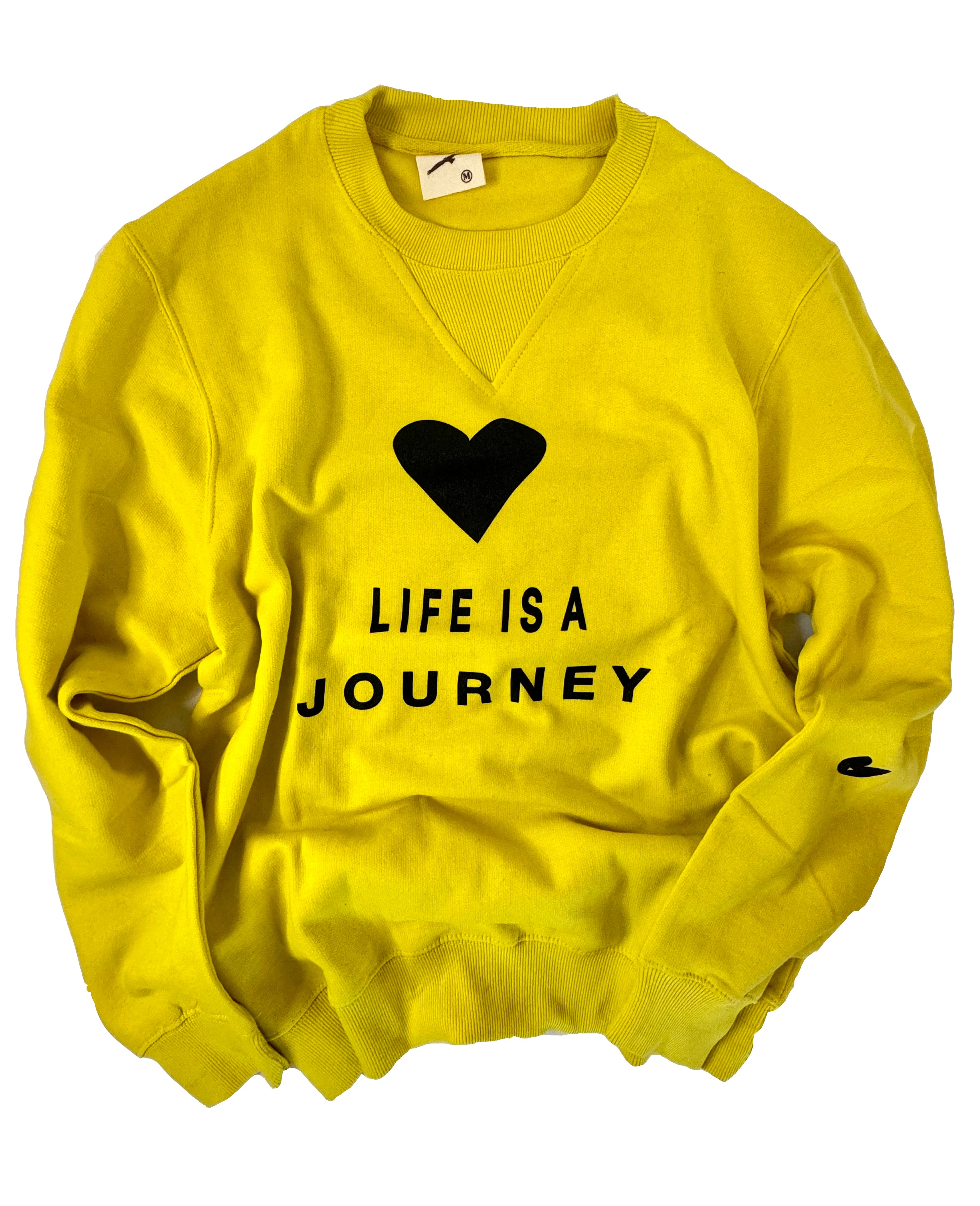 O.N.W. LIFE IS A JOURNEY CREW NECK SWEATSHIRT - BRIGHT YELLOW