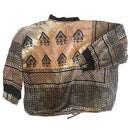 HAND PRINTED LOOSE JACKET - SOFT NATURAL BROWN AND TAN