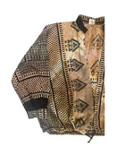 HAND PRINTED LOOSE JACKET - SOFT NATURAL BROWN AND TAN