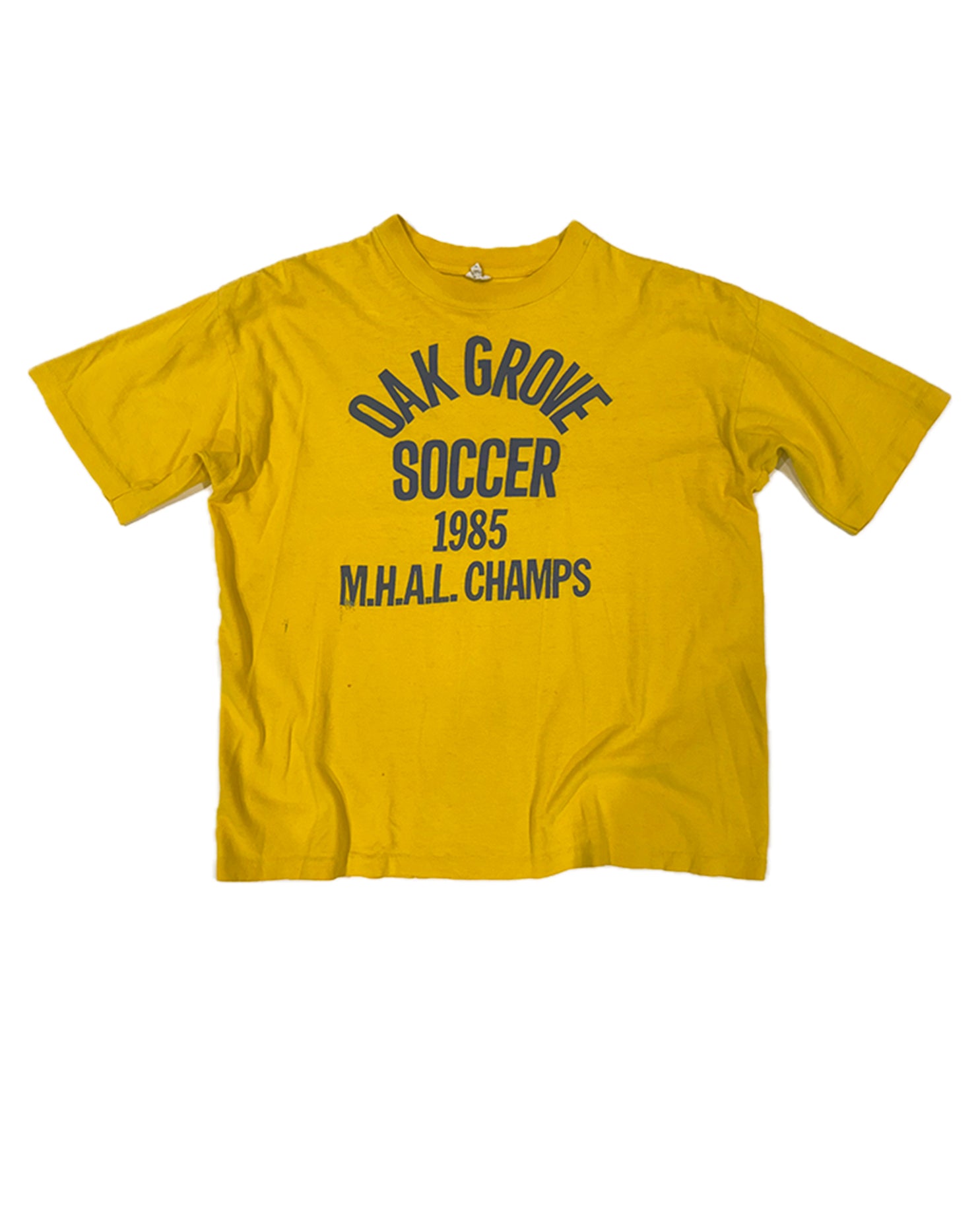 1985 VINTAGE SPORTS TEE - YELLOW/BLUE PRINT