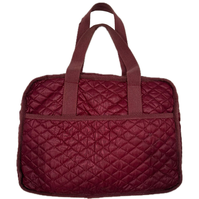 QUILTED SPORTY BAG - BURGUNDY NYLON