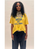 1985 VINTAGE SPORTS TEE - YELLOW/BLUE PRINT