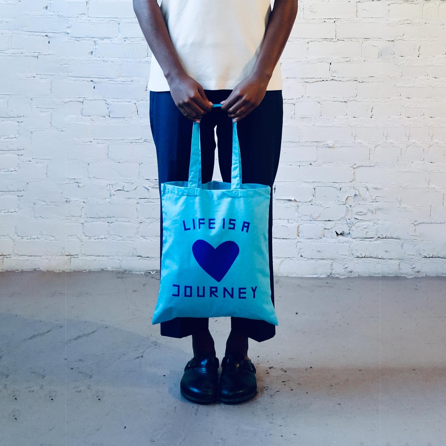 O.N.W. LIFE IS A JOURNEY TOTE BAG - TURQUOISE