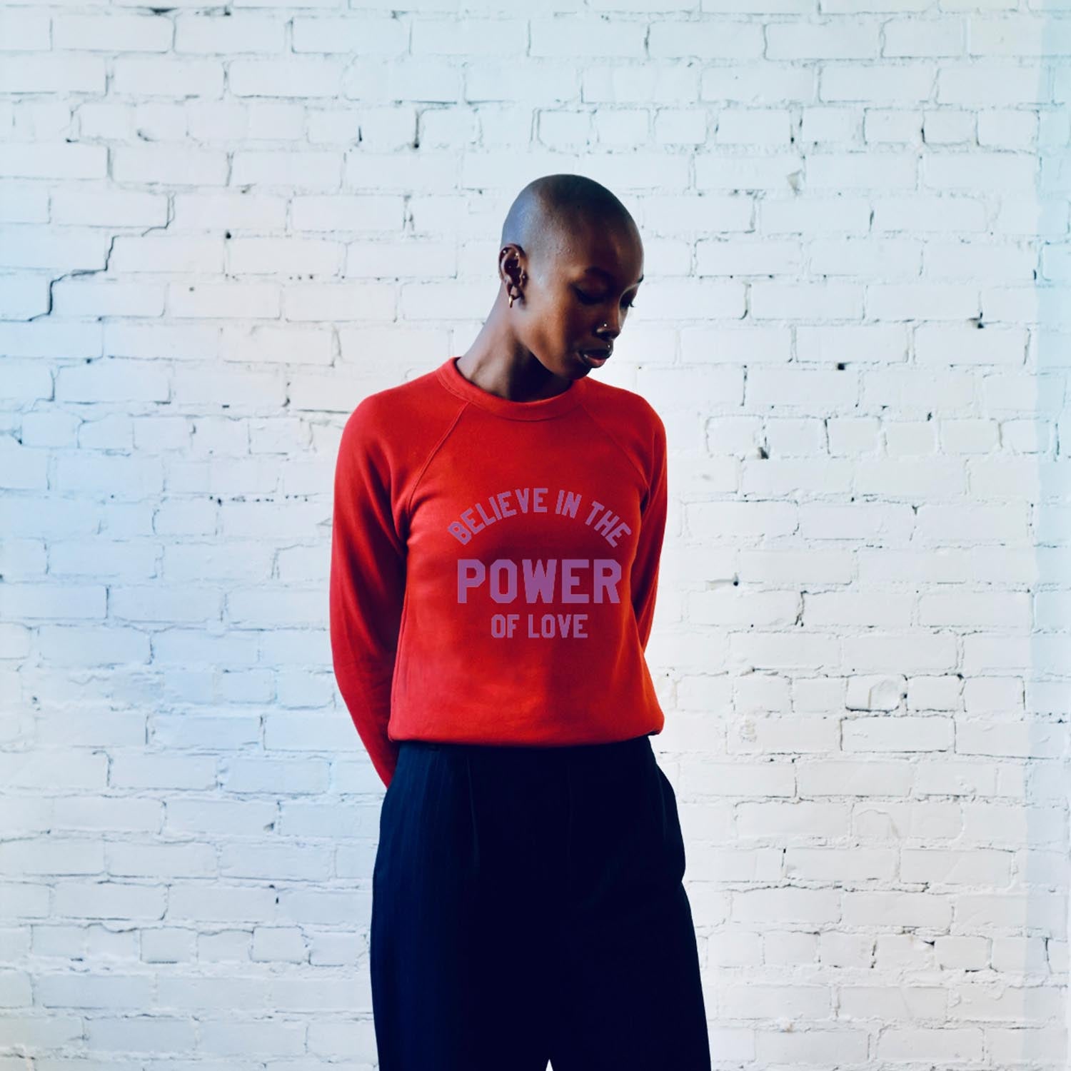 O.N.W. POWER OF LOVE CREW NECK SWEATSHIRT - RUST