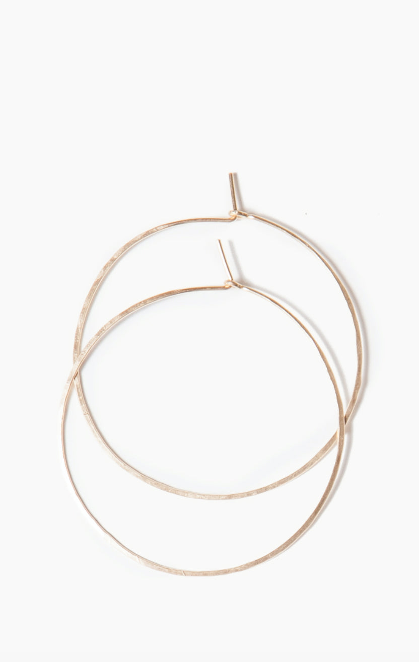 HARP DESIGNS - Everyday Hammered Hoops - GOLD FILL