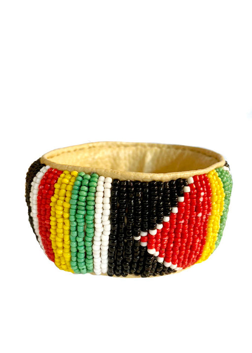Senegalese Beaded Bracelet - (4) BLACK/GREEN/RED/YELLOW